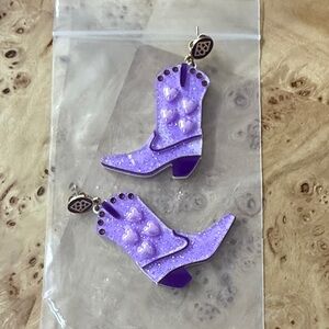 Brianna Cannon lightweight purple boot earrings